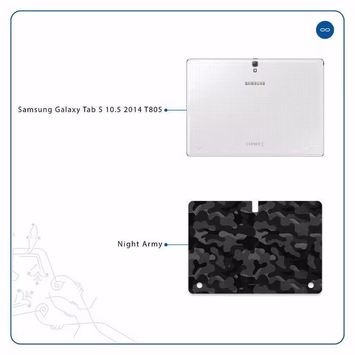 برچسب پوششی ماهوت مدل Night-Army مناسب برای تبلت سامسونگ Galaxy Tab S 10.5 2014 T805