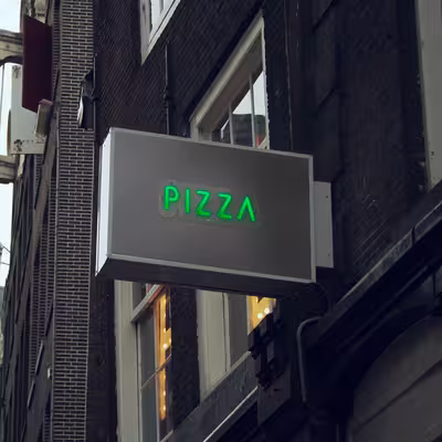 چراغ دیواری نئون دیزاین طرح Pizza-Text_GR