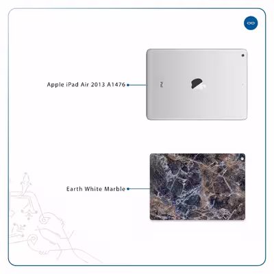 برچسب پوششی ماهوت مدل Earth-White-Marble مناسب برای تبلت اپل iPad Air 2013 A1476