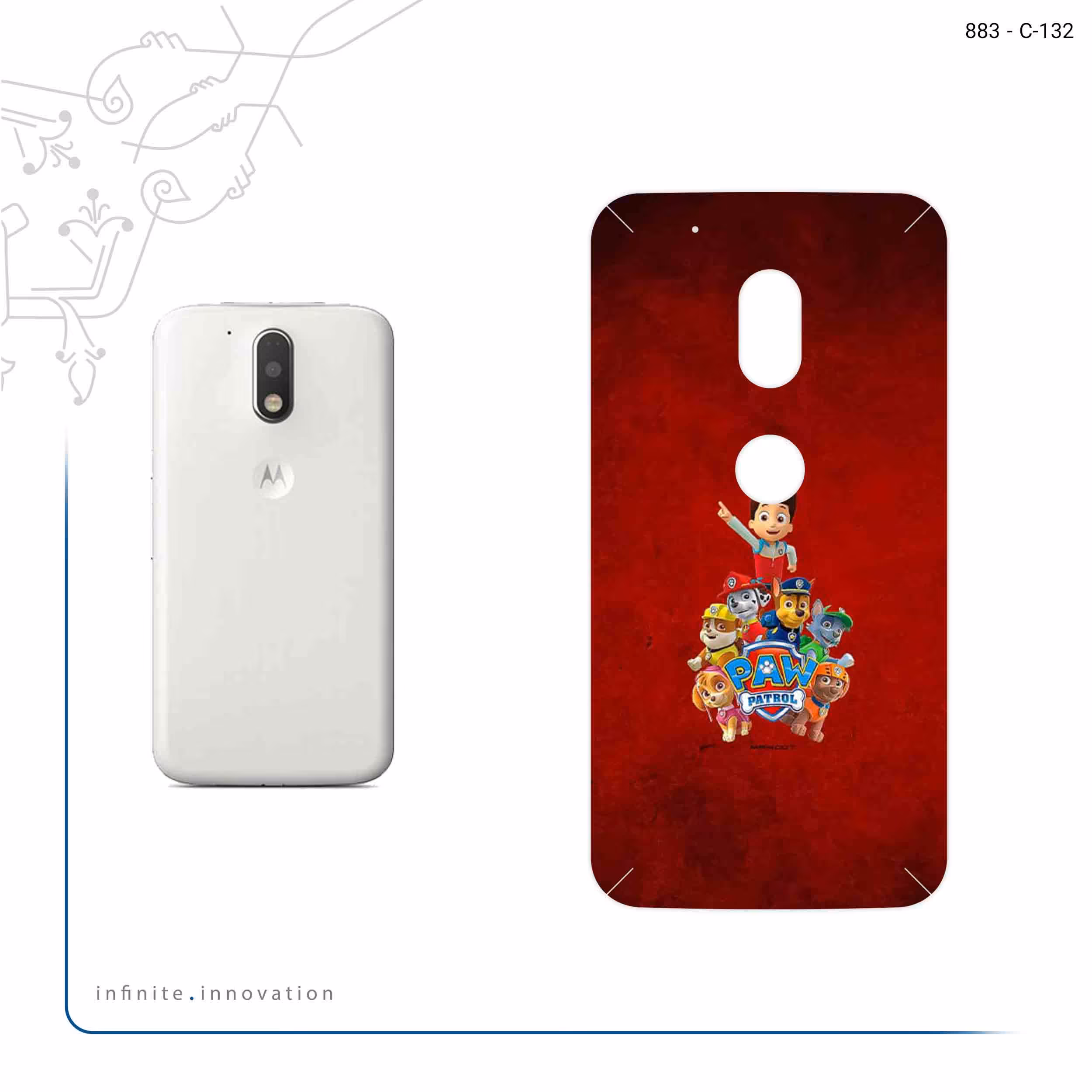 برچسب پوششی ماهوت مدل Paw Patrol مناسب برای گوشی موبایل موتورولا Moto G4 Play