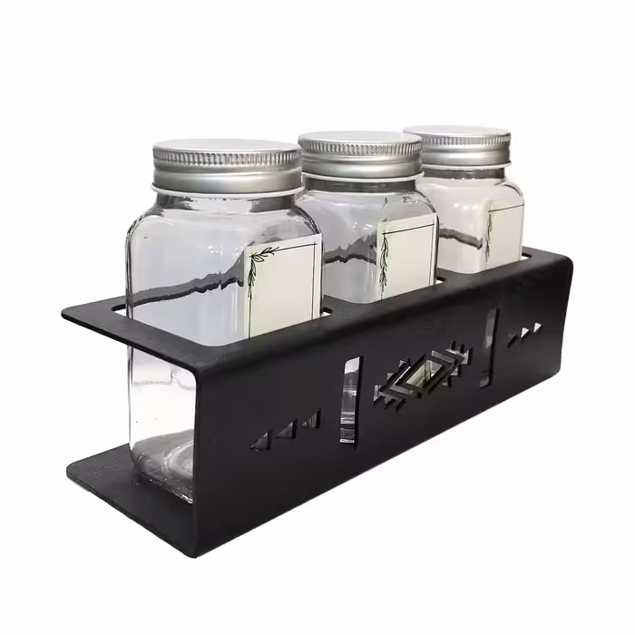 ست جا ادویه سه پارچه مدل A-SP3184 به همراه استند