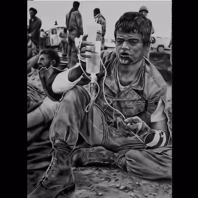 نقاشی سیاه قلم طرح والفجر کد 140102