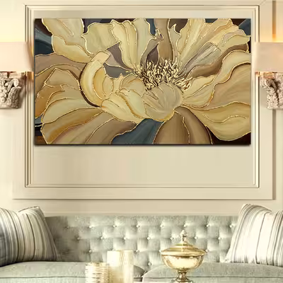 تابلو نقاشی ورق طلا طرح گل عروس نقش برجسته کد 290