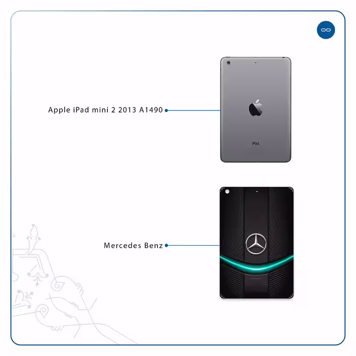 برچسب پوششی ماهوت مدل Mercedes-Benz مناسب برای تبلت اپل iPad mini 2 2013 A1490