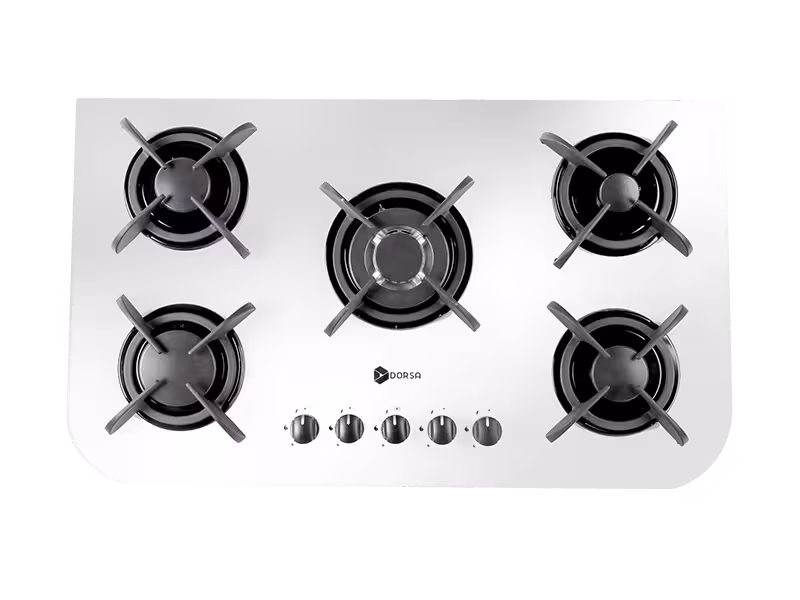 اجاق گاز شیشه ای سفید درسا مدل ثمین DG2108-5M