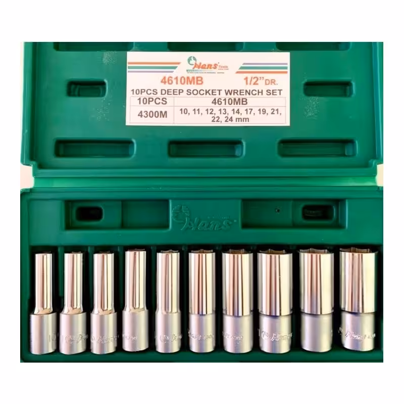 جعبه بکس بلند 10 پارچه هنس 6 پر درایو 1/2 مدل 4610MB تایوان اصل