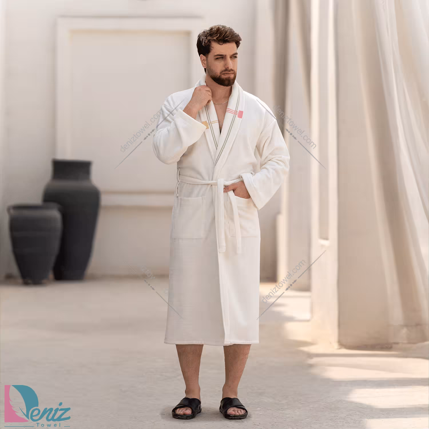 حوله تن پوش ولیسا رنگ شیری