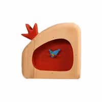 ساعت رومیزی چوبی طرح انار (قرمز)