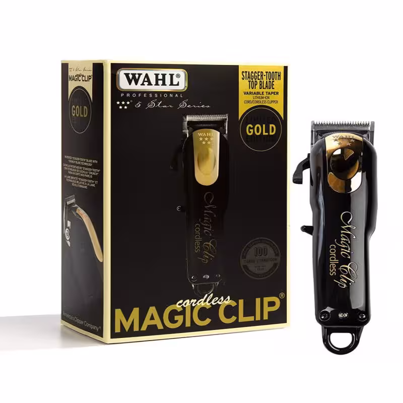 ماشین اصلاح سر و صورت بی سیم سفارش استرالیا و آمریکا وال مجیک کلیپ بلک اند گلد Wahl Cordless Magic Clip Black Gold 8148-100