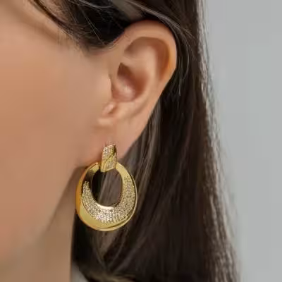 گوشواره رادیوم میخی جنس کوپر sku167