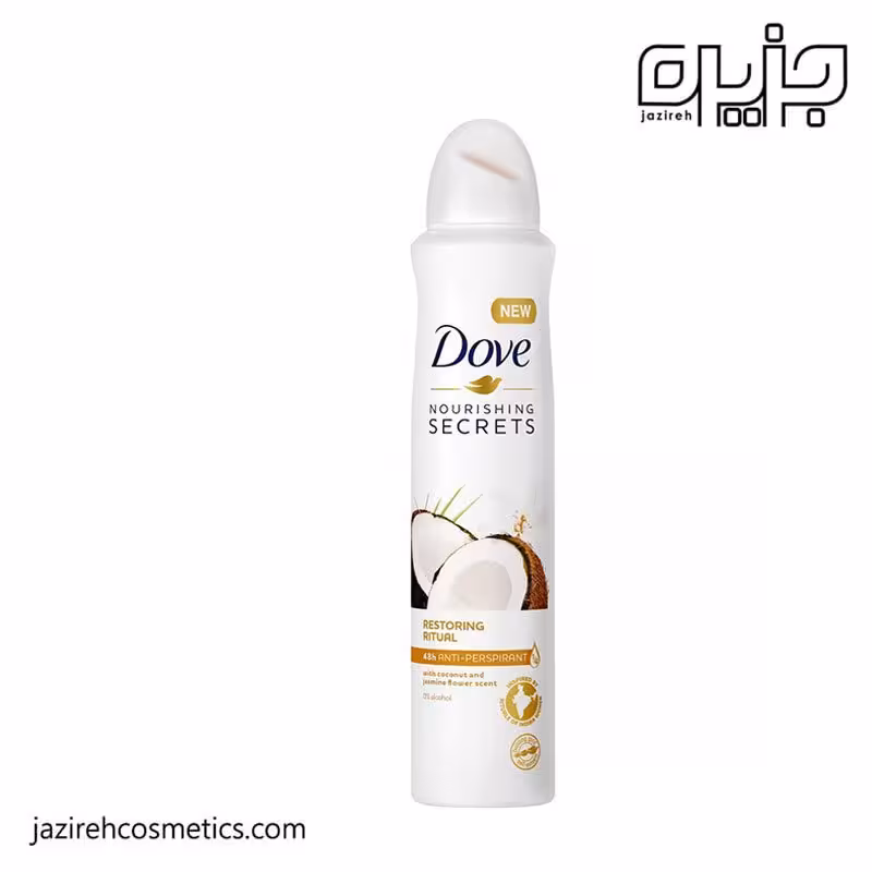 اسپری ضدتعریق زنانه رایحه نارگیل و یاس داو 250 میل