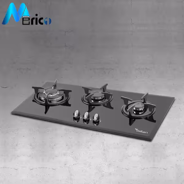 گاز رومیزی میلان کد G35 سه شعله شیشه