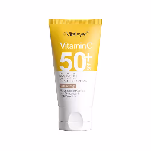 کرم ضد آفتاب ویتامین سی SPF50 کارامل بژ 40 میل ویتالیر