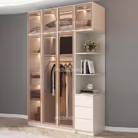 کمد لباس درب شیشه ای باکس دار فوبورو مدل KB720