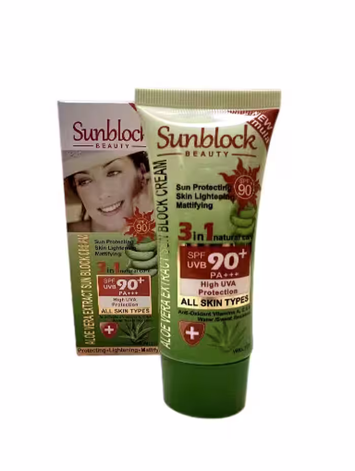 کرم ضد آفتاب بی رنگ آلوئه ورا spf 90 (بدون جعبه)