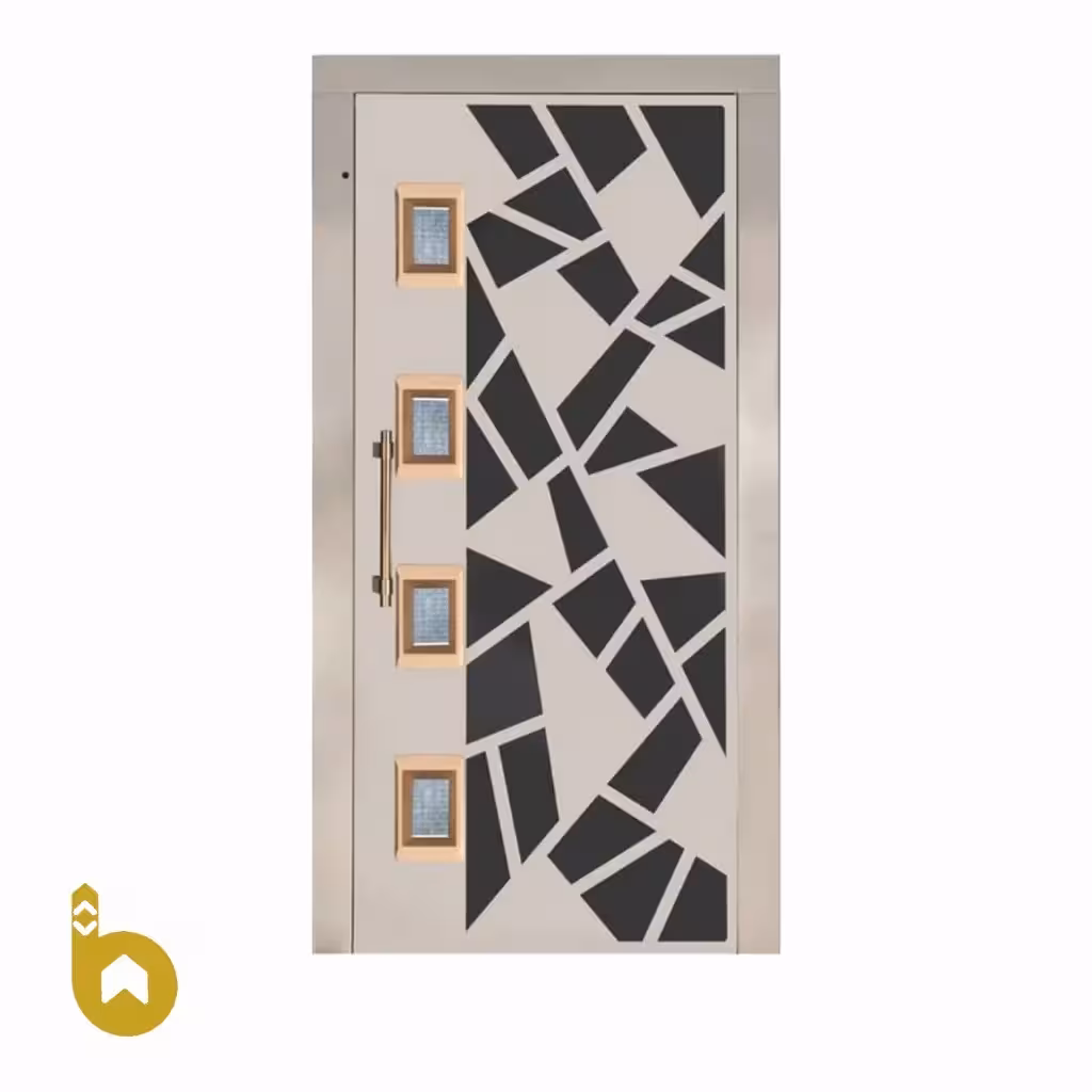 درب  لولایی آسانسور | طرح شیشه خورده |