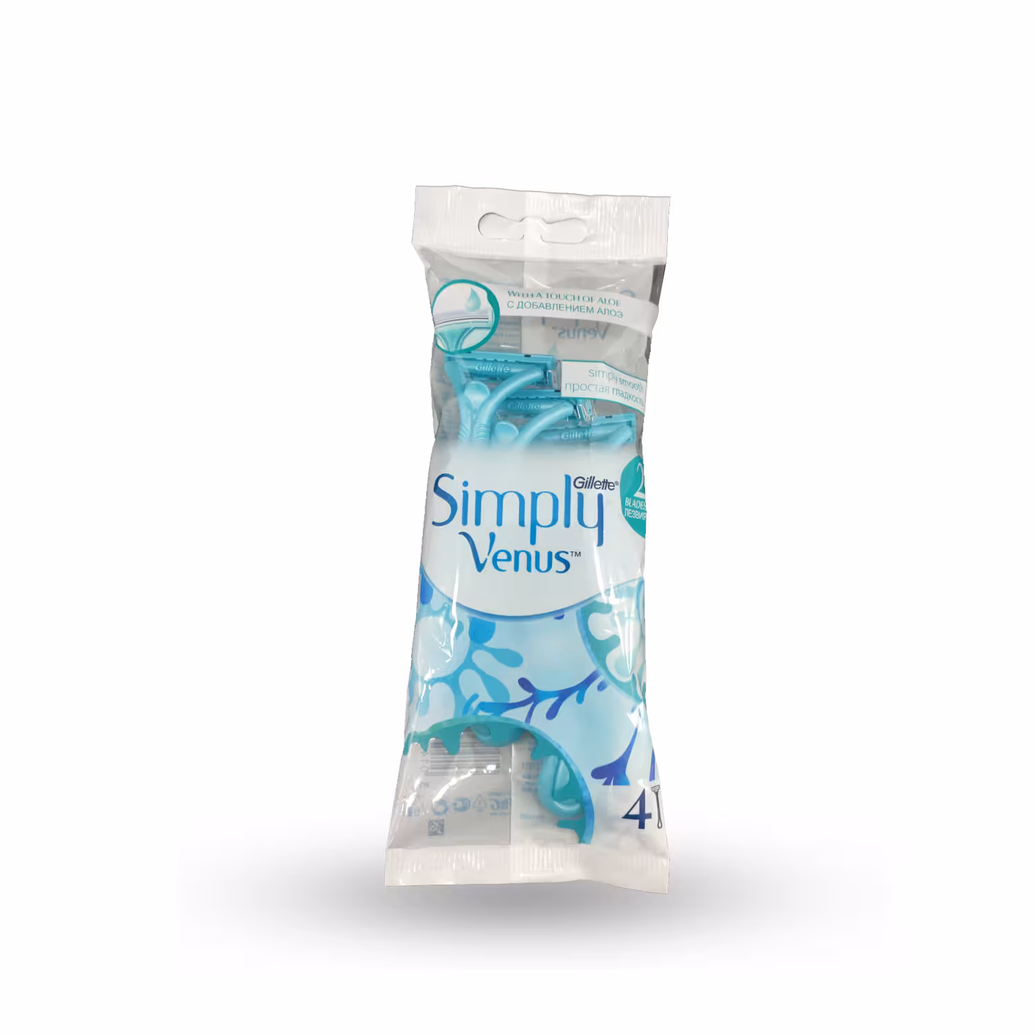خودتراش Gillette ژیلت دو تیغه ونوس آبی مخصوص خانم ها بسته 4 عددی