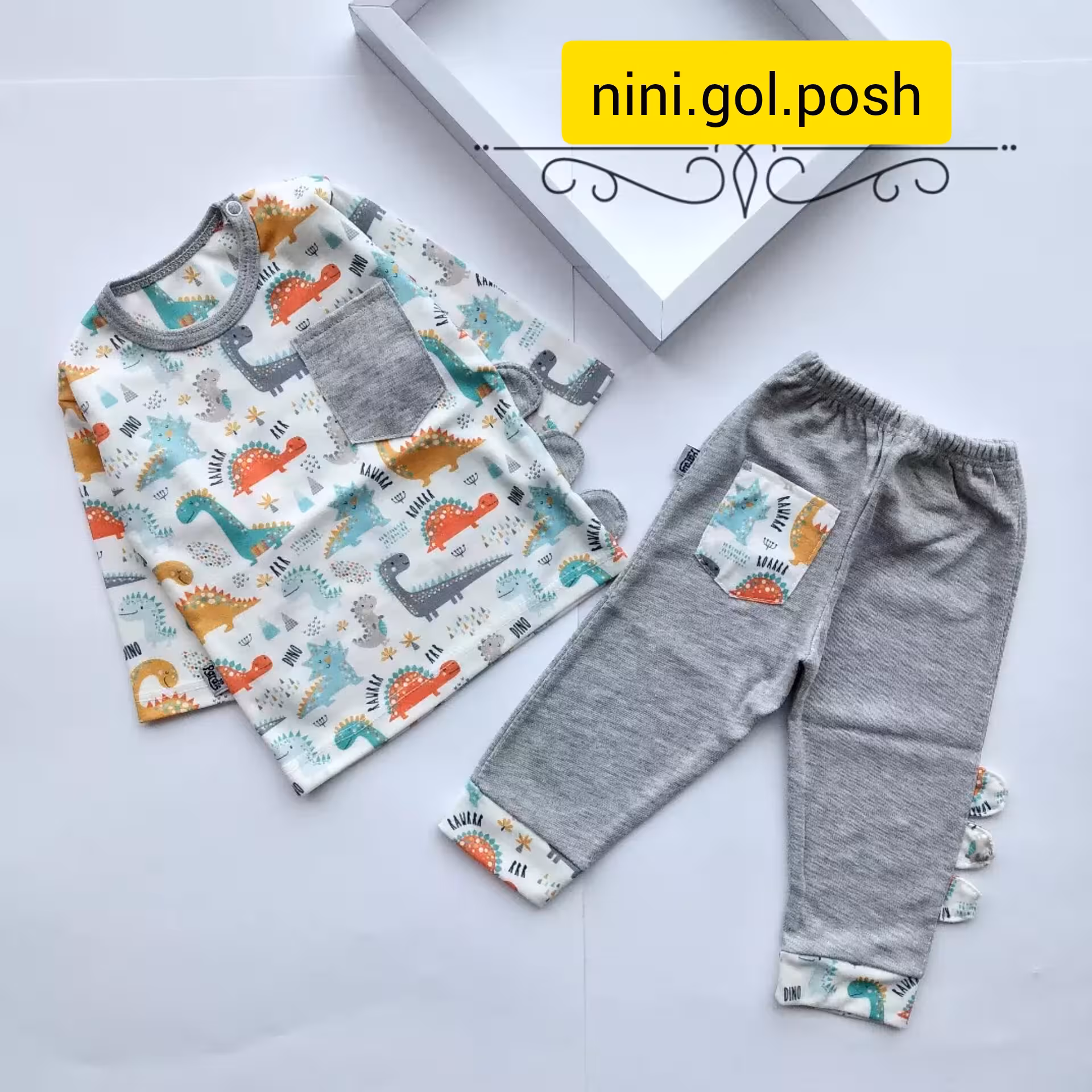 بلوز شلوار پسرانه طرح دایناسور، جنس پنبه،کیفیت عالی