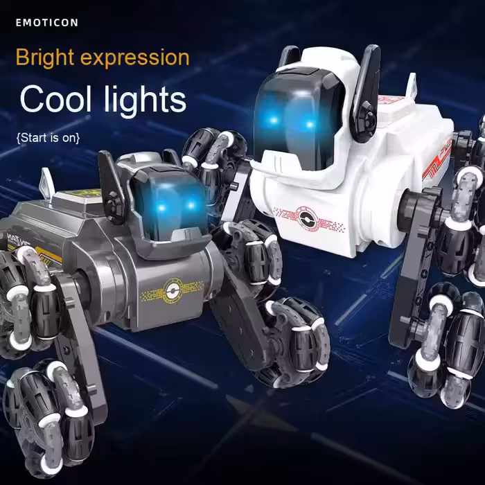 ربات سگ کنترلی دیوانه هشت چرخ ملق زن شارژی