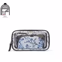 کیف لوازم آرایشی آبی طرح دار 3 تایی ویکتوریا سکرت