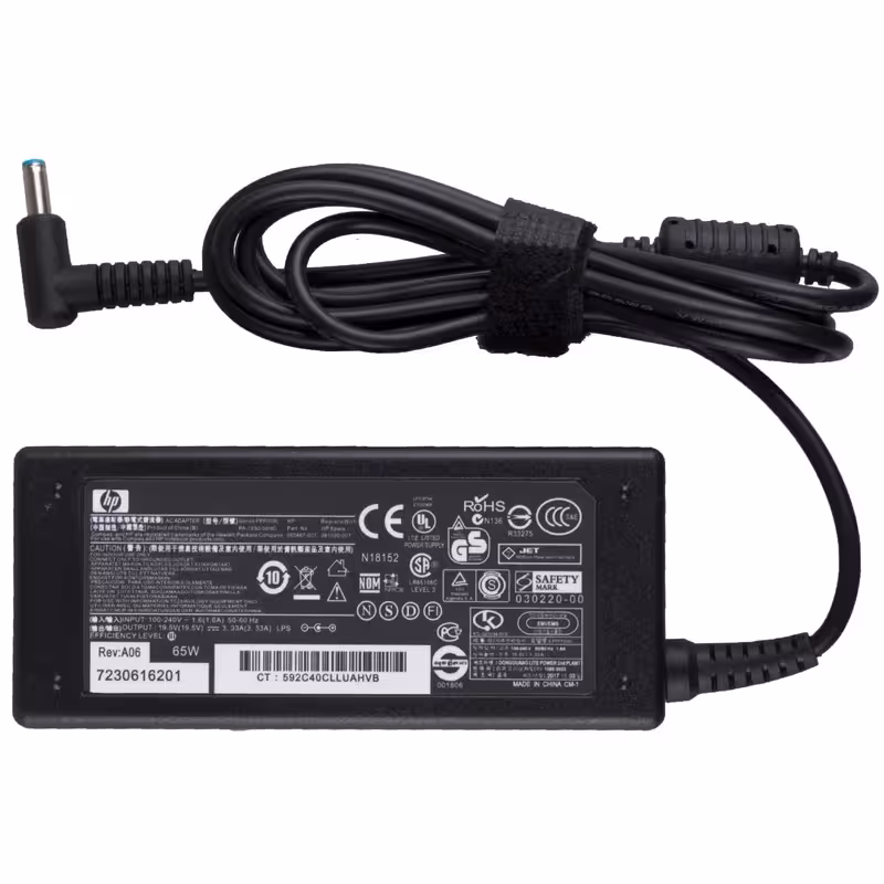شارژر لپ تاپ اچ پی 19.5 ولت 3.33 آمپر با سر سوزنی کوچک