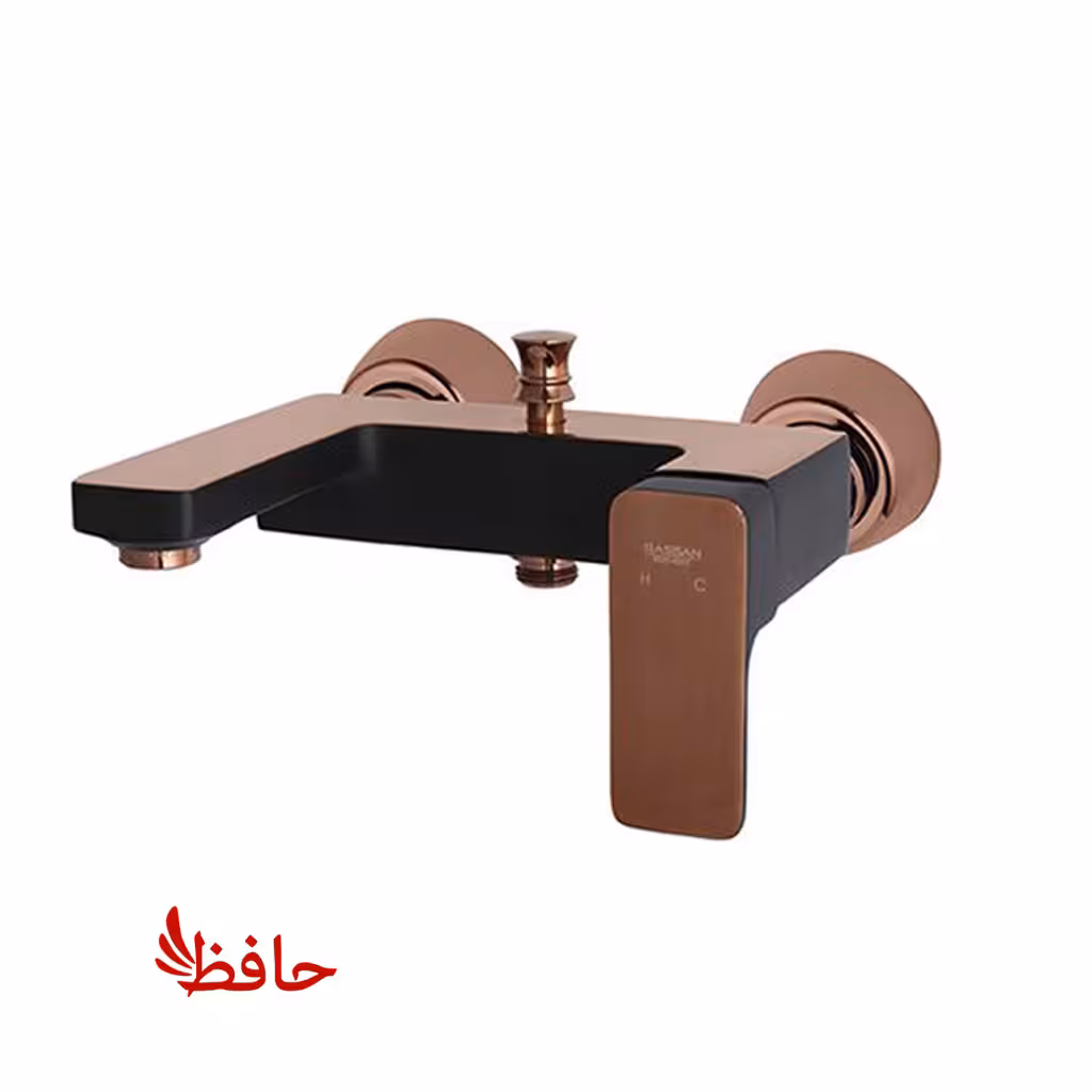 شیر حمام راسان مدل گارنت مشکی رزگلد