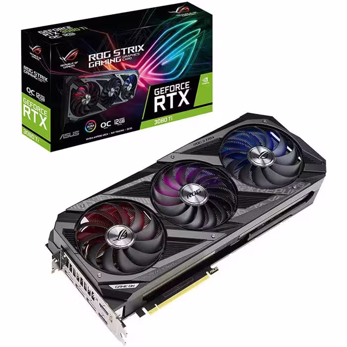 کارت گرافیک کامپیوتر، برند ایسوس مدل ROG Strix GeForce RTX 3080 OC Edition، حافظه 12 گیگابایت GDDR6X