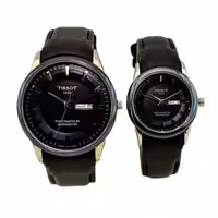 TISSOT 1853 TO114GL موتورژاپن سرمه ای ست زنانه مردانه تیسوت 2 تقویم ** شیشه سافایرکریستال قاب فول استیل بسیارزیبا و سنگین *