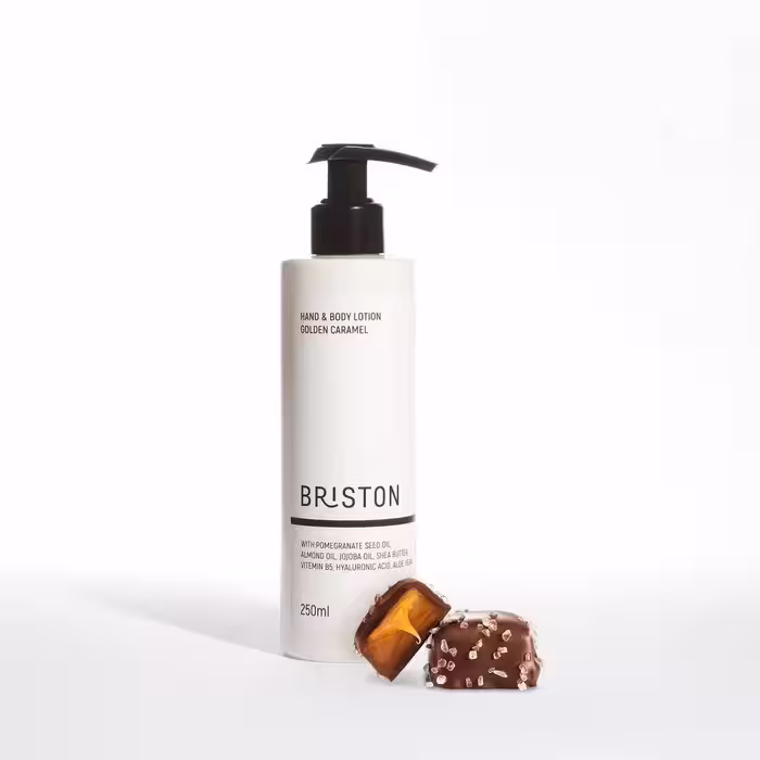 لوسیون دست و بدن بریستون مدل گلدن کارامل حجم Briston Golden Caramel Body Lotion 250 mil