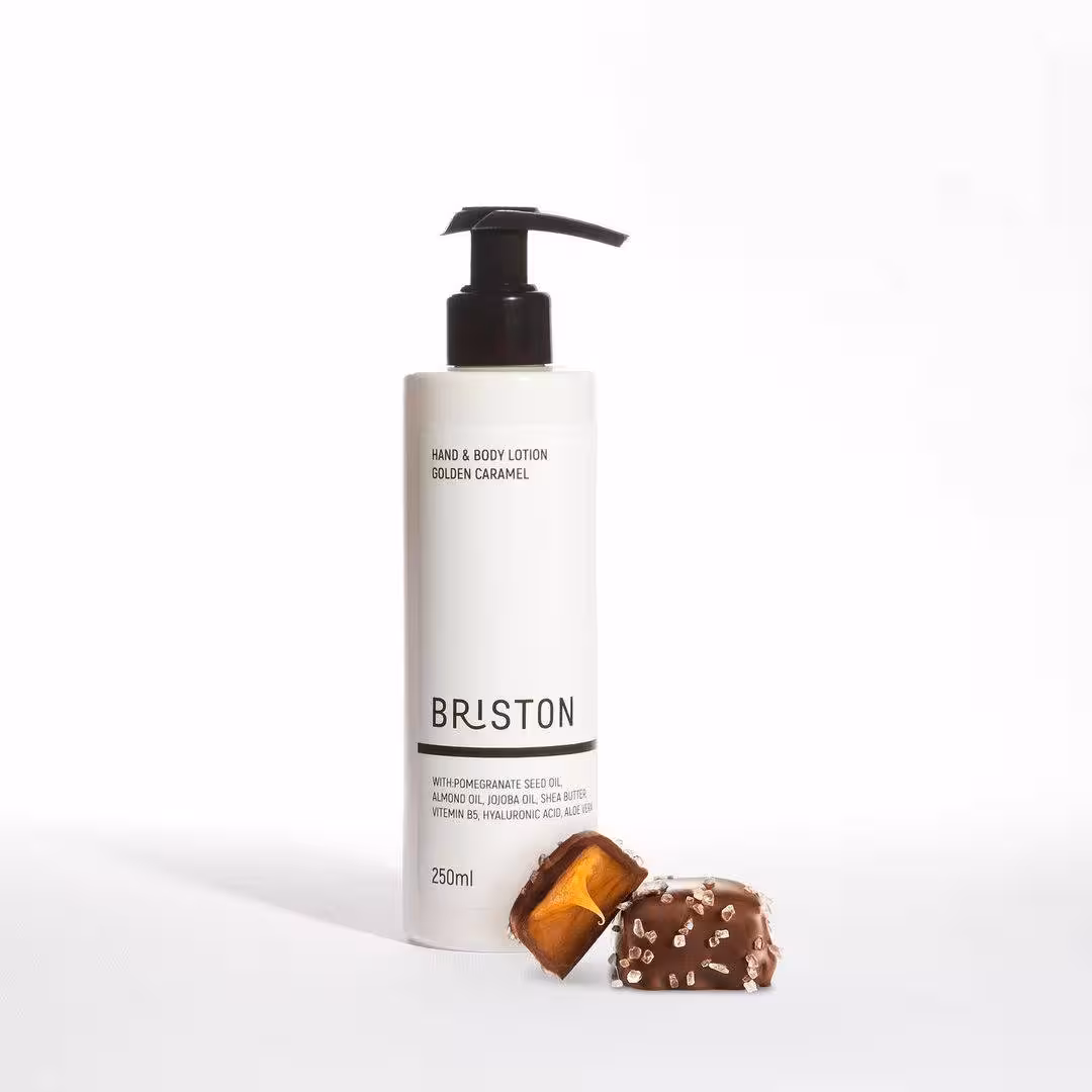لوسیون دست و بدن بریستون مدل گلدن کارامل حجم Briston Golden Caramel Body Lotion 250 mil