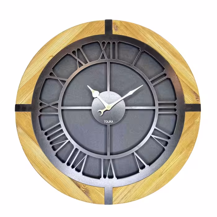 ساعت دیواری چوبی تولیکا