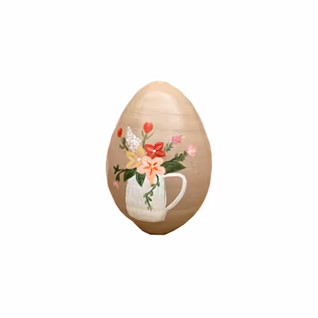 تخم مرغ سفالی سایز بزرگ نقاشی شده طرح 8