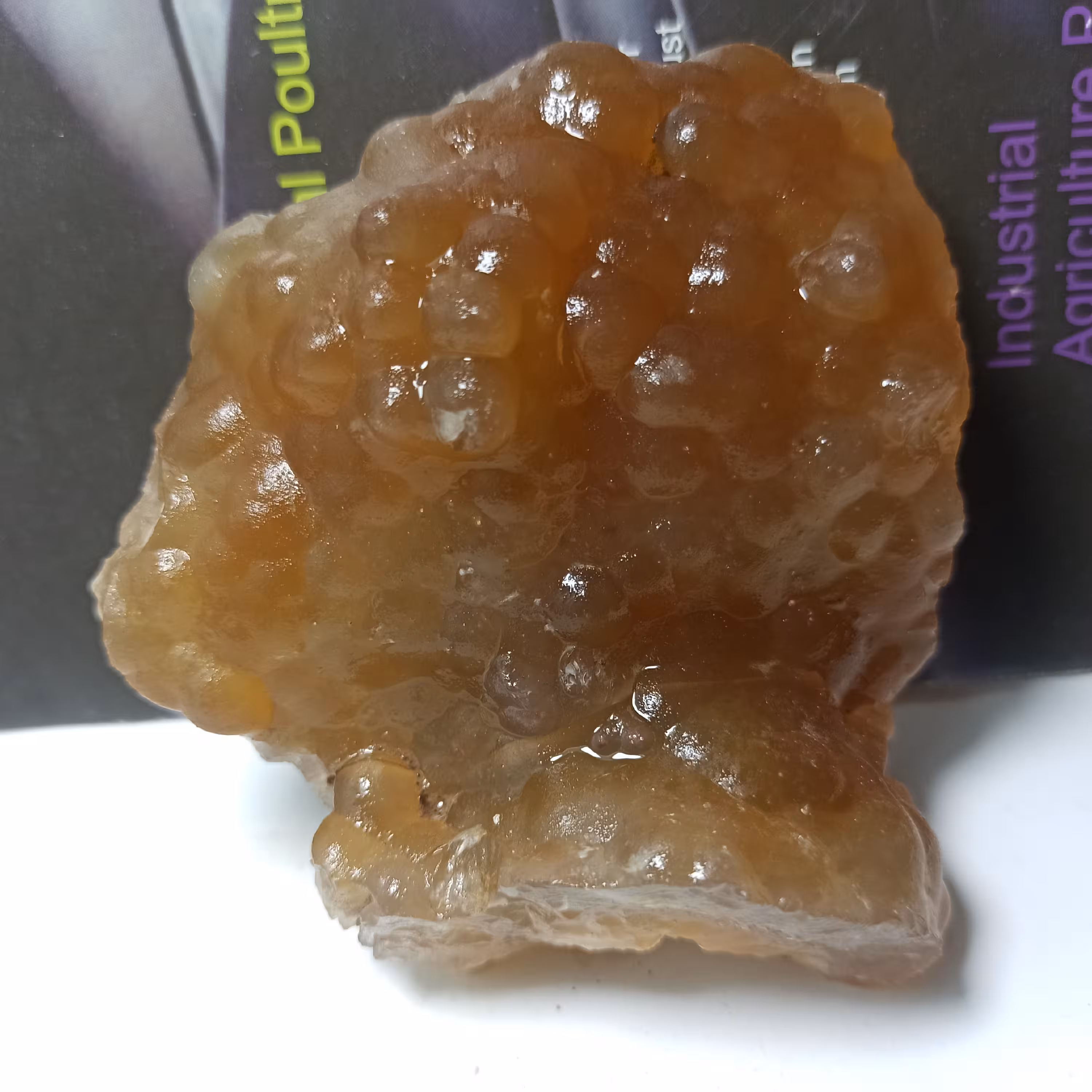 سنگ راف عقیق جزع عسلی لانه زنبوری یا تاولی و انگوری بسیار خاص و زیبا و خوشرنگ طبیعی و اصل معدنی کلکسیونی بوتروئیدال کار 