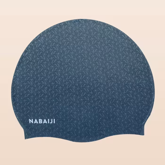 کلاه شنا نابایجی – دکتلون Nabaiji Silicone Swim Cap – Geometric Print / Gray