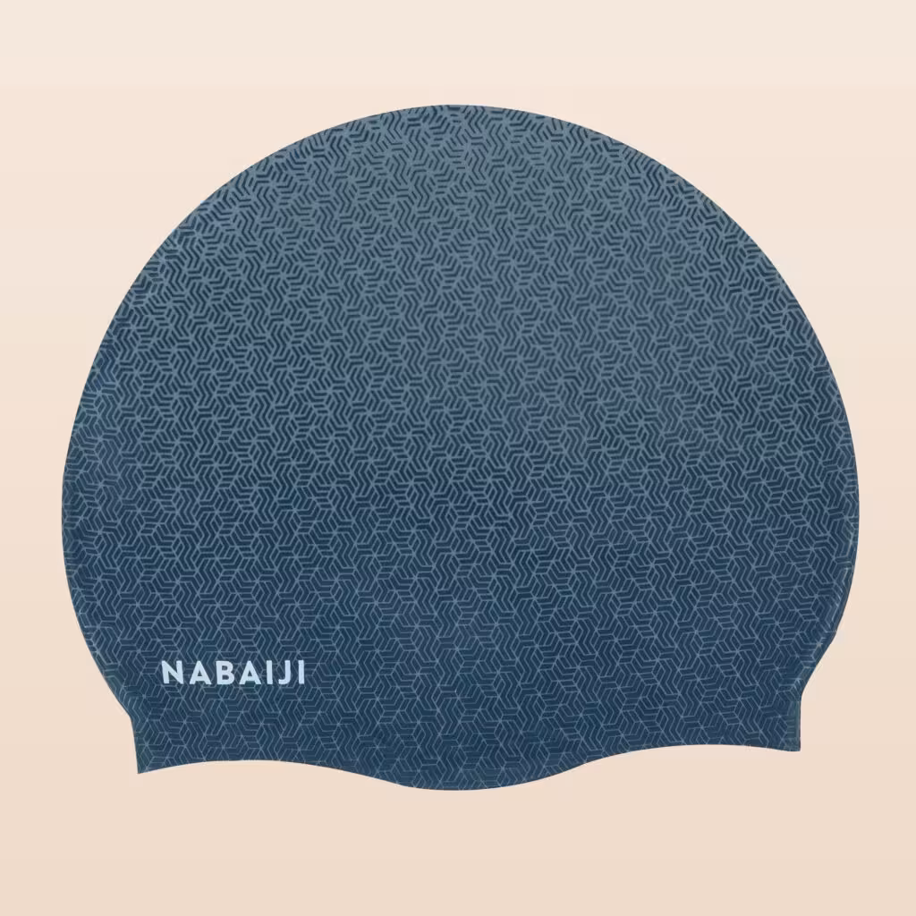 کلاه شنا نابایجی – دکتلون Nabaiji Silicone Swim Cap – Geometric Print / Gray