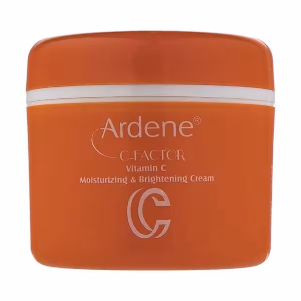 کرم روز مرطوب و روشن کننده کاسه ای Ardene C-Factor آردن سی فکتور مدل ویتامین سی SPF15 میل 150