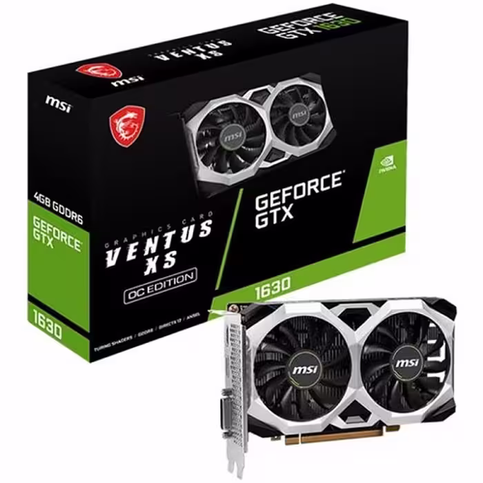 کارت گرافیک ام اس آی مدل GeForce GTX 1630 VENTUS XS 4G OC GDDR6 با حافظه ۴ گیگابایت