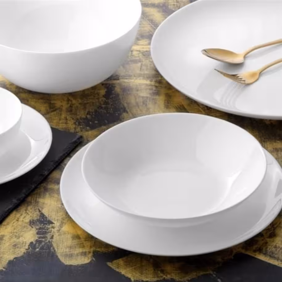 سرویس غذاخوری سفید گرد دیوالی گلدن اپال