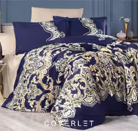 روتختی سرمه‌ای طرح‌دار دونفره کاوری مدل Artesa