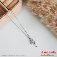 گردنبند ژوپینگ اصل دخترانه مدل گل نگینی رنگ نقره ای کد GNB16522W
