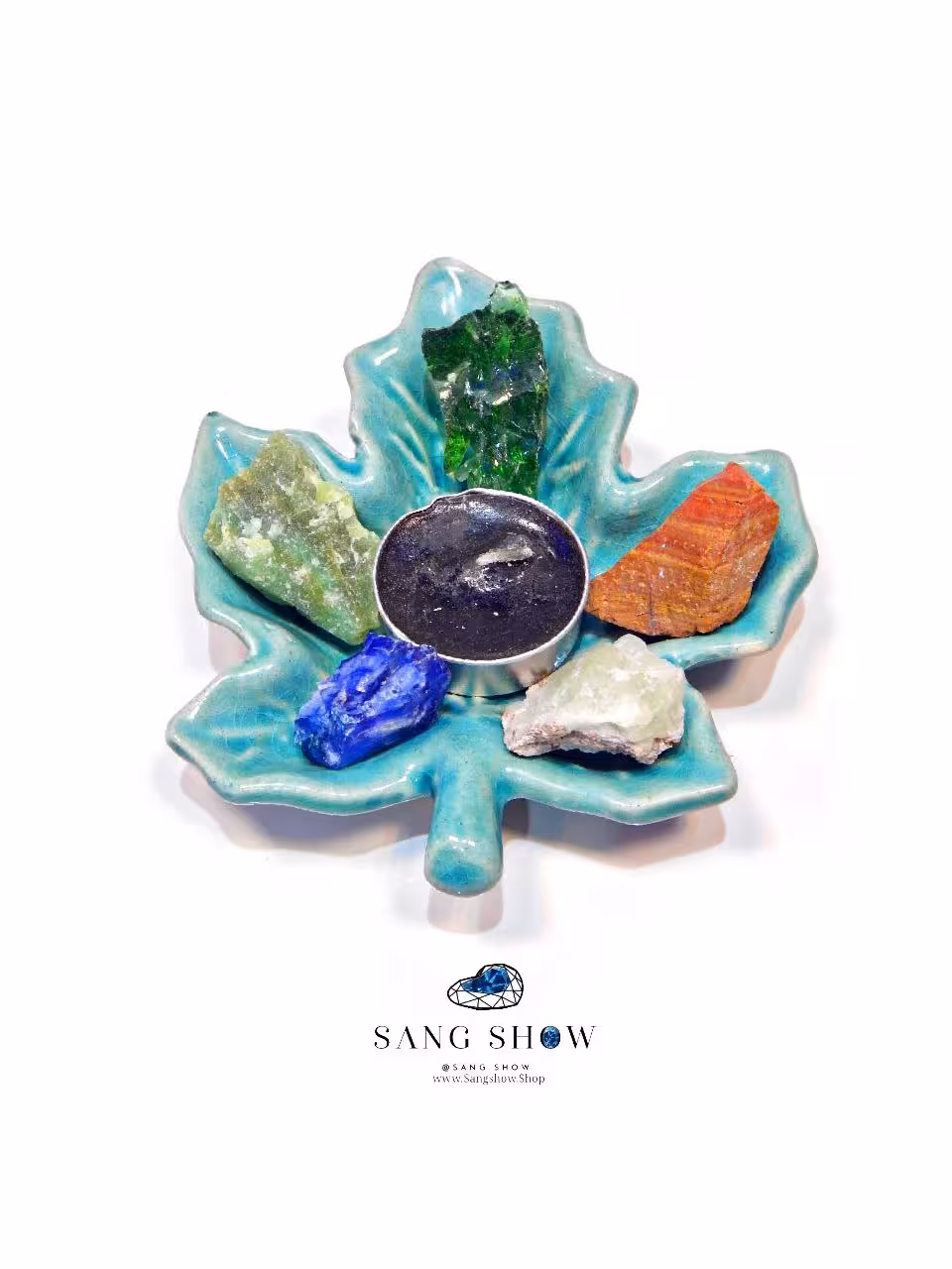 پک سنگ شکرگزاری و جا شمعی طرح برگ نمونه های اصل و زیبا pack29