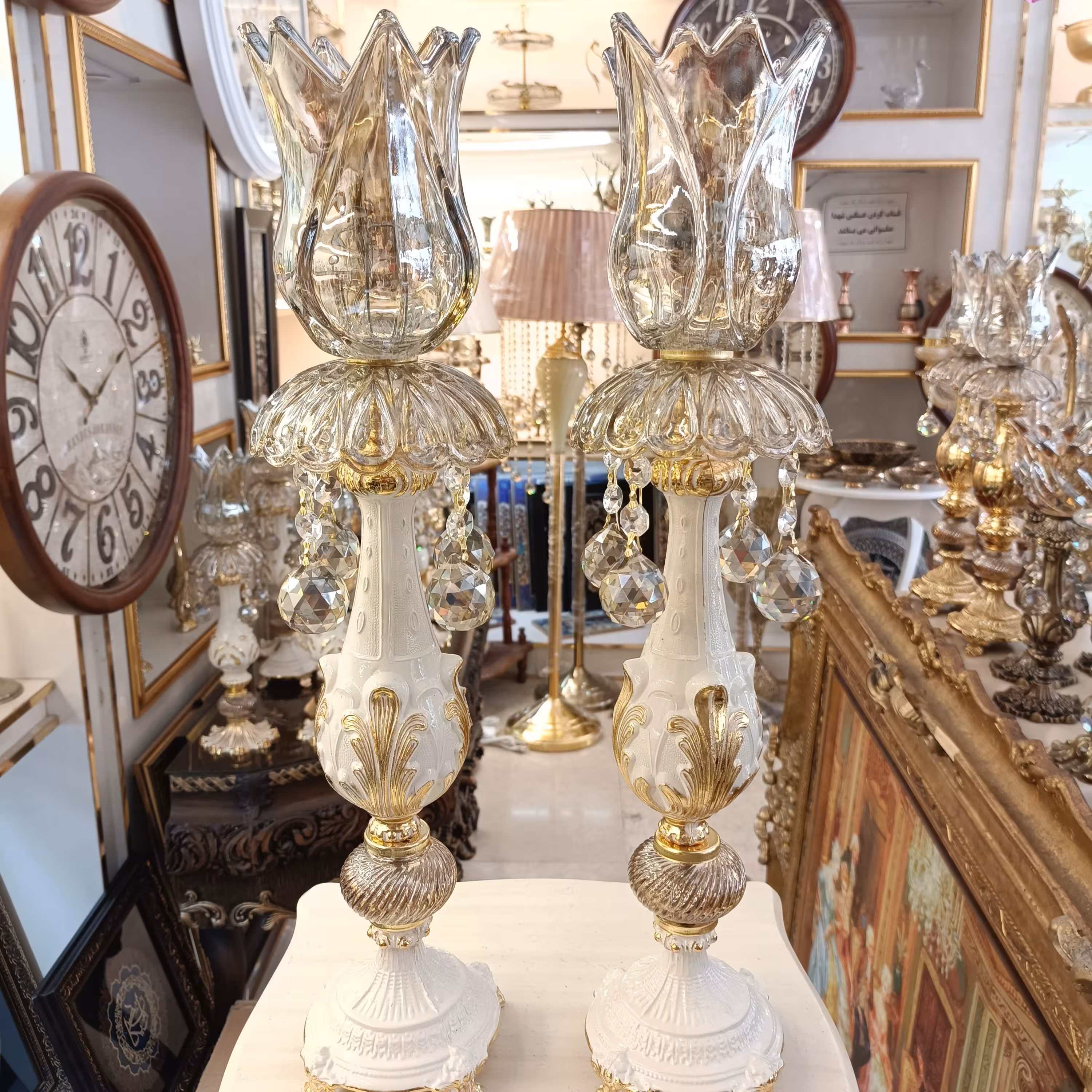 شمعدان شمعدان برنجی شمعدان ابکاری برنج اینه شمعدان 