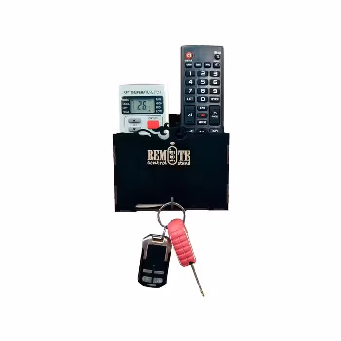 پایه نگهدارنده دیواری ریموت کنترل دوتایی (مناسب انواع کنترل ها) مشکی