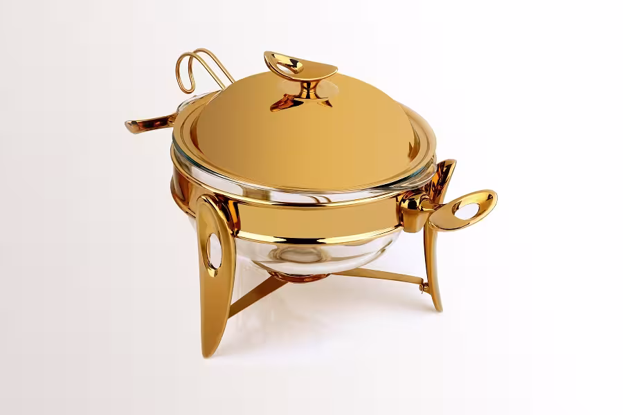 سوپ خوری طلایی براق کوچک تک استیل 916G