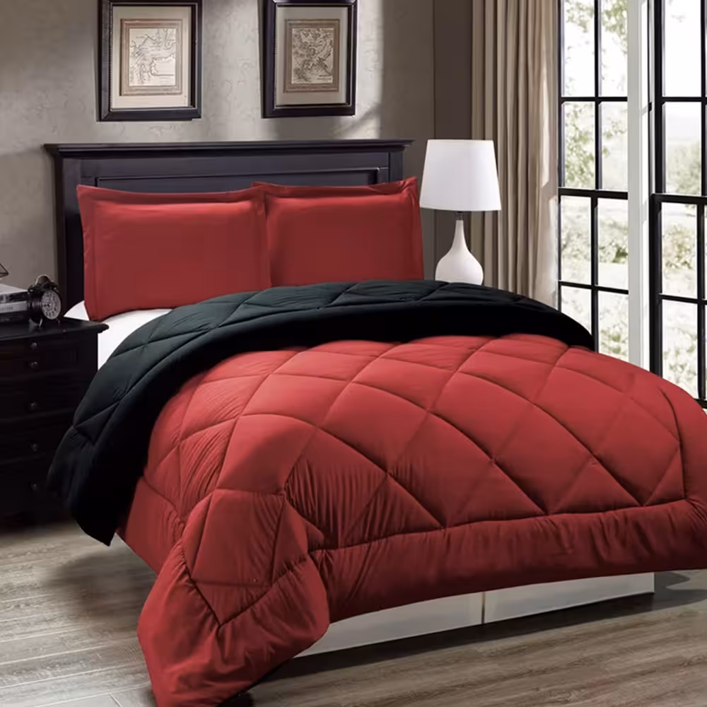 سرویس روتختی دو رنگ چیداری قرمز و مشکی