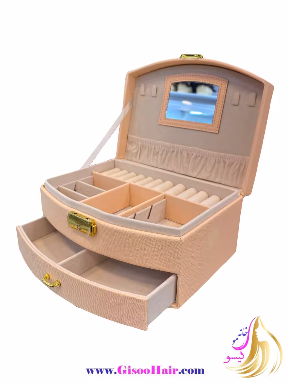 جعبه جواهرات مدل چرمی آینه دار