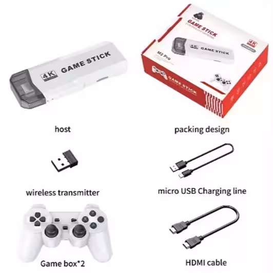 کنسول بازی مدل GAME STICKE  pro با رنگ دسته سفید نو و جدید