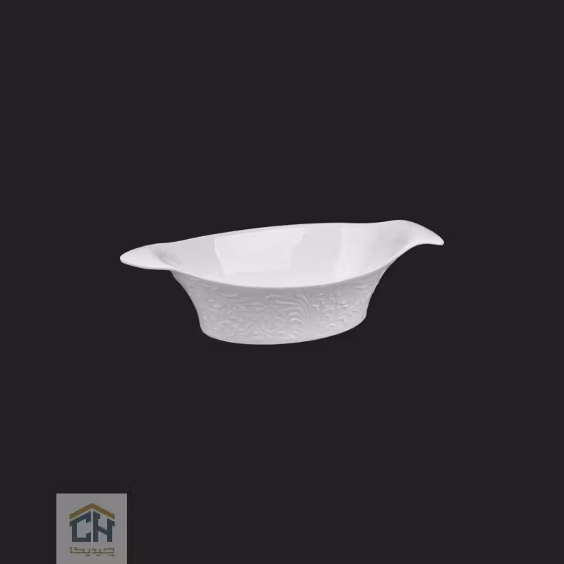 سالاد خوری سرامیکی بیضی متوسط گلدکیش طرح Royal مدل GK154229