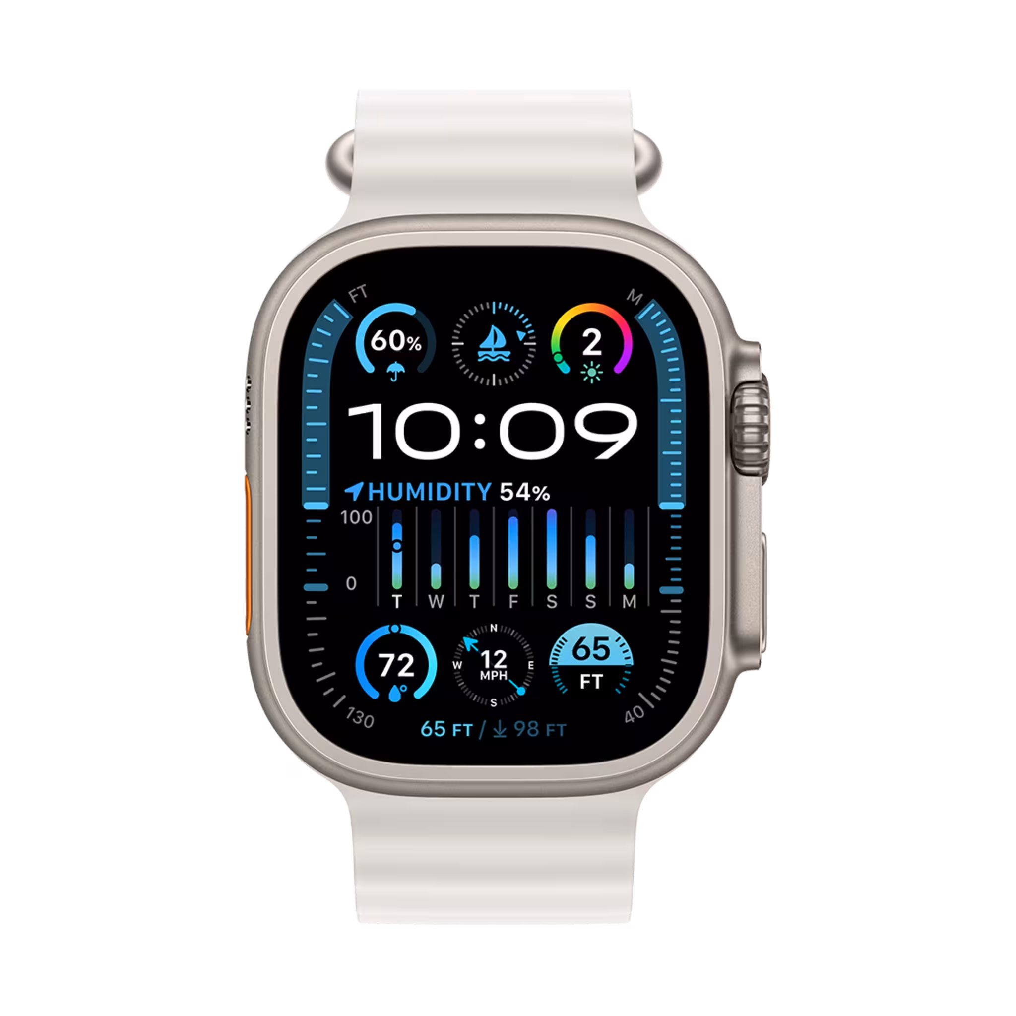 اپل واچ مدل اولترا نسل 2 تیتانیومی با بند اوشن سفید