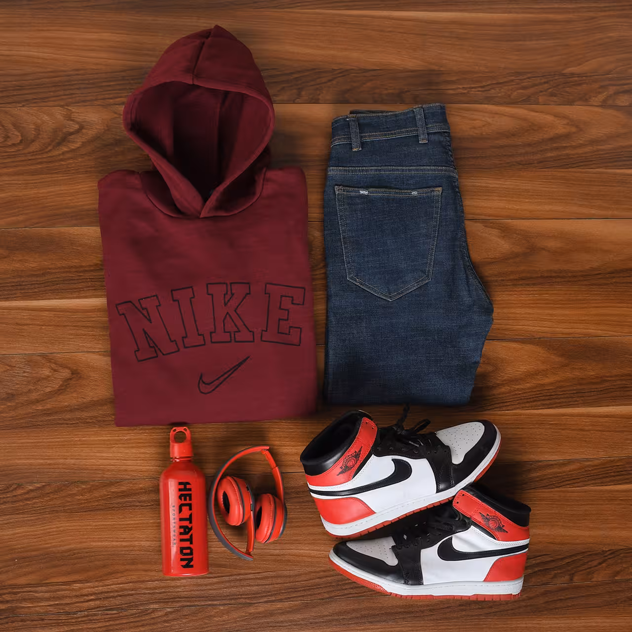 هودی مردانه نایک زرشکی مدل TEMPA